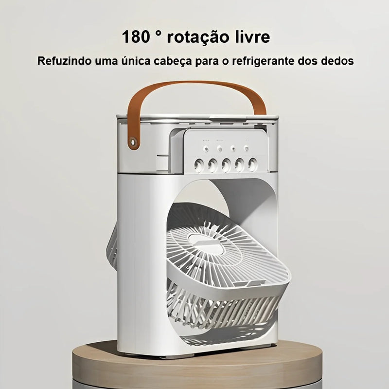 Ventilador umidificador de ar portátil com reservatório de água LED Tipo C USB -